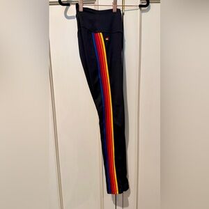Aviator Nation Hi-Rise 5 stripe Black Leggings,  Full Length. Size XS🦋🦋